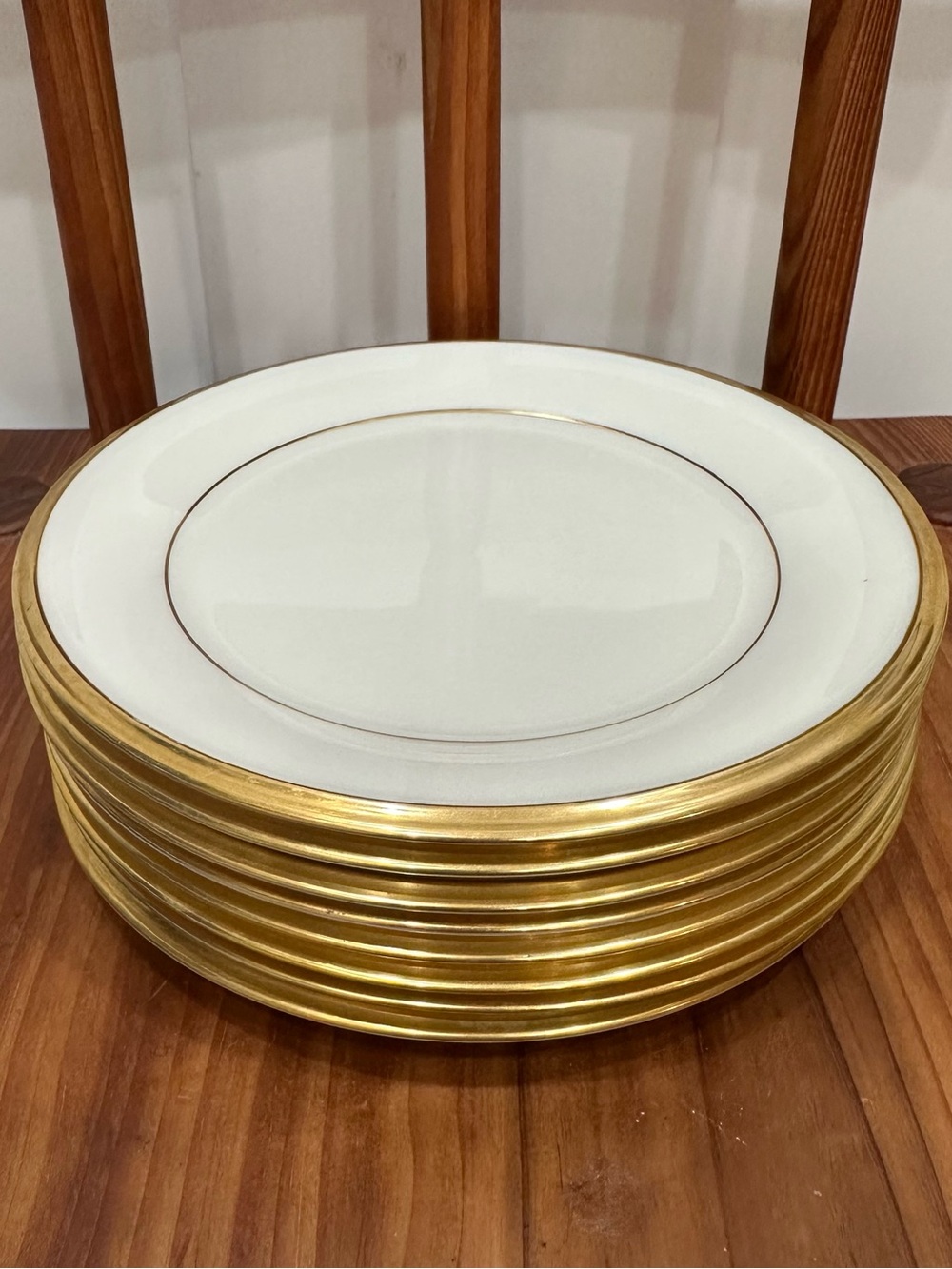 Set of 8 Lenox Eternal Gold Rim Bread & Butter Plates